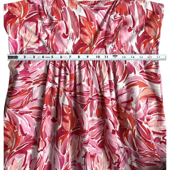 LONDON TIMES Floral Tiered Maxi Dress Square Neck Sleeveless Smocked Pink Red 12 - Picture 14 of 15